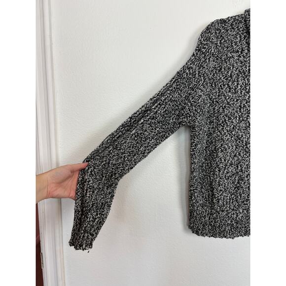 Eileen Fisher Organic Cotton Cashmere Knit Speckled Mock Neck Crochet Sweater XS - Picture 4 of 6